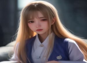 女性内容审核专员坐在办公桌前认真核查影视资源链接，表情专注、光线柔和